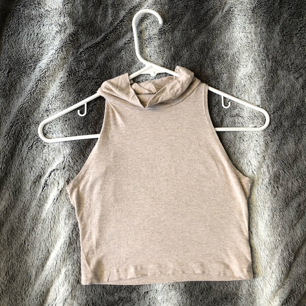 American Apparel Sleeveless Turtleneck Crop Tank